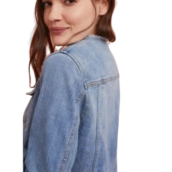 Anthropologie Pilcro And The Letterpress Denim Flounced Ruffle Jacket - Picture 5 of 9